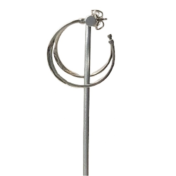 LOIS HILL Sterling Silver Cut Out Hoops with Silver Accent Entwined Throughout - Picture 9 of 14